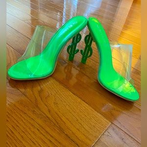 Transparent cocktail party dollar heels